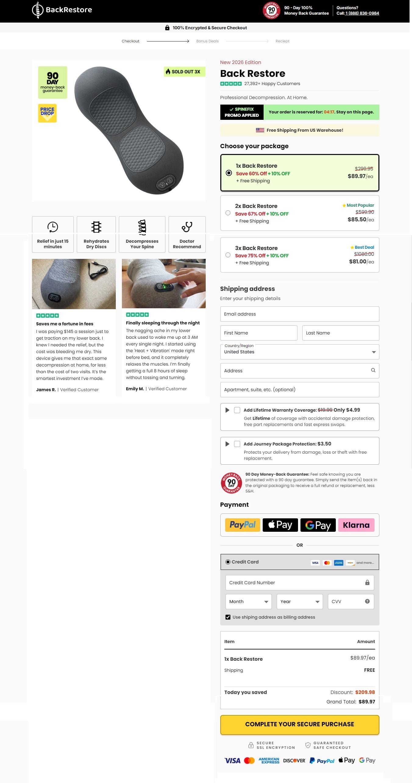 Back Restore Massager Price